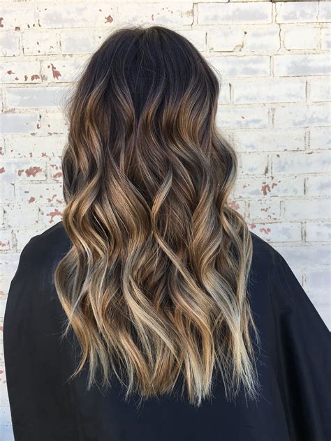 dark brunette hair with blonde highlights|More.